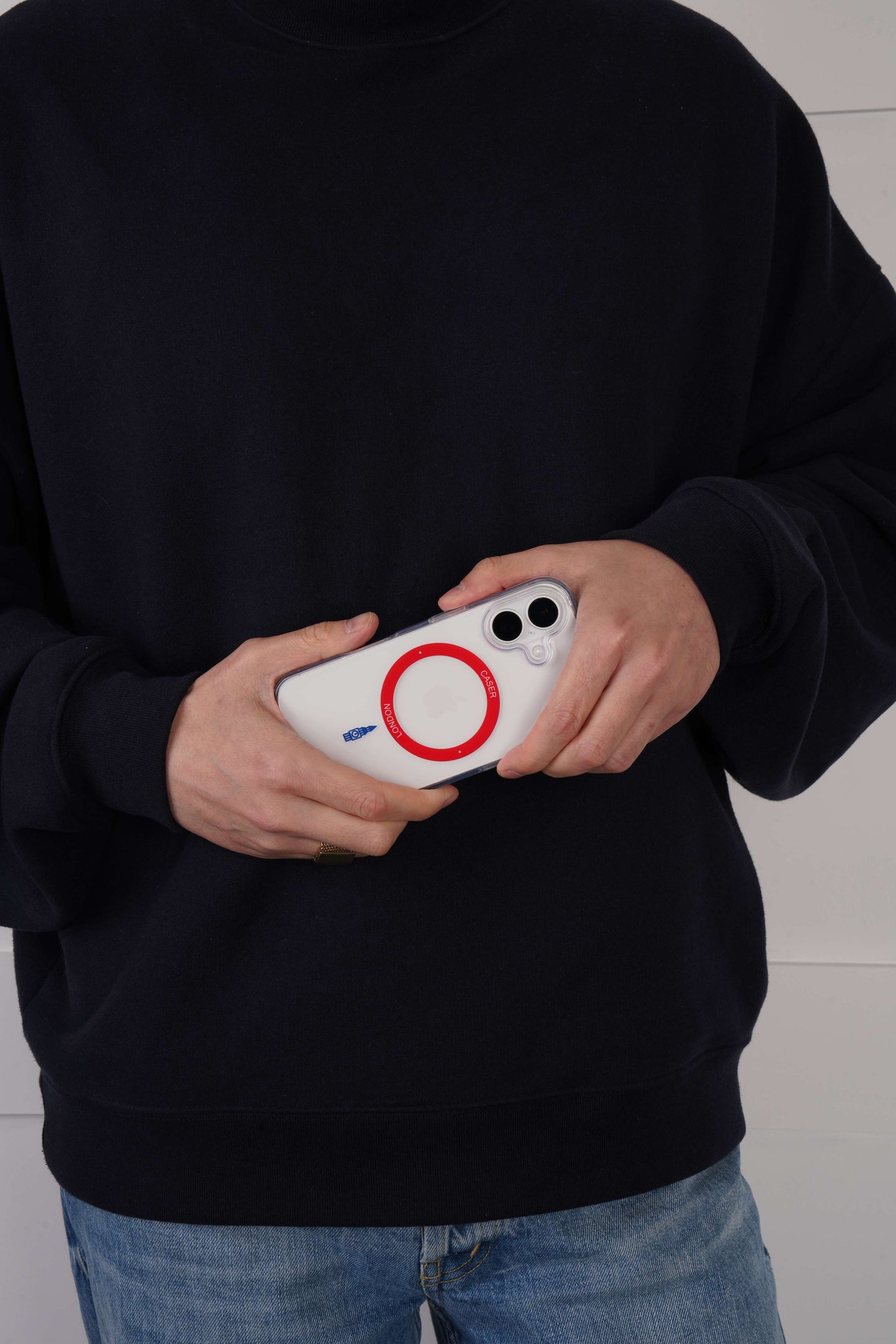 Slim Clear iPhone 16 Case with Red MagSafe Ring - Big Ben | The Iconic Case