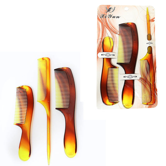 3Pack Versatile Plastic Hair Combs Set