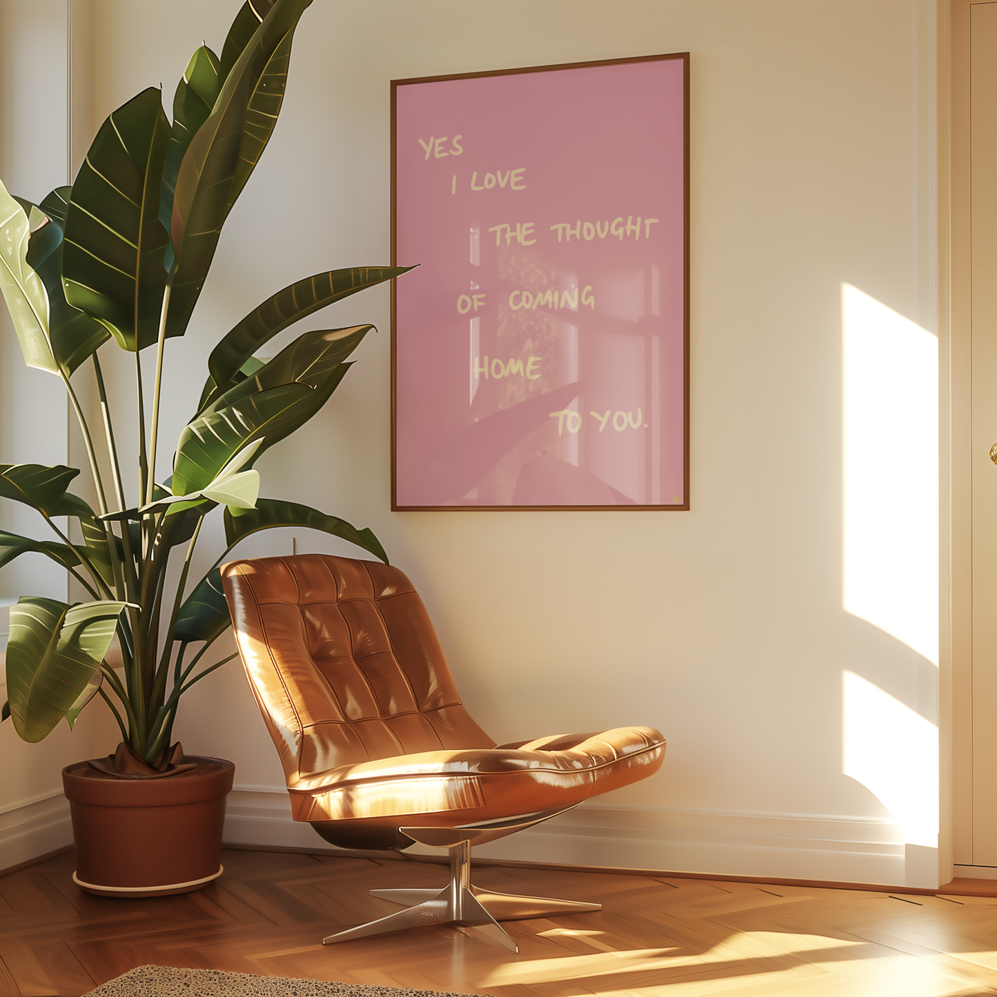 Coming Home To You | Pink and White Relatable Hand Drawn Bold Print