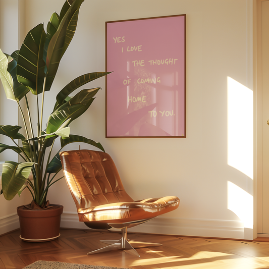 Coming Home To You | Pink and White Relatable Hand Drawn Bold Print