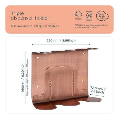 Copper Triple Bottle Holder