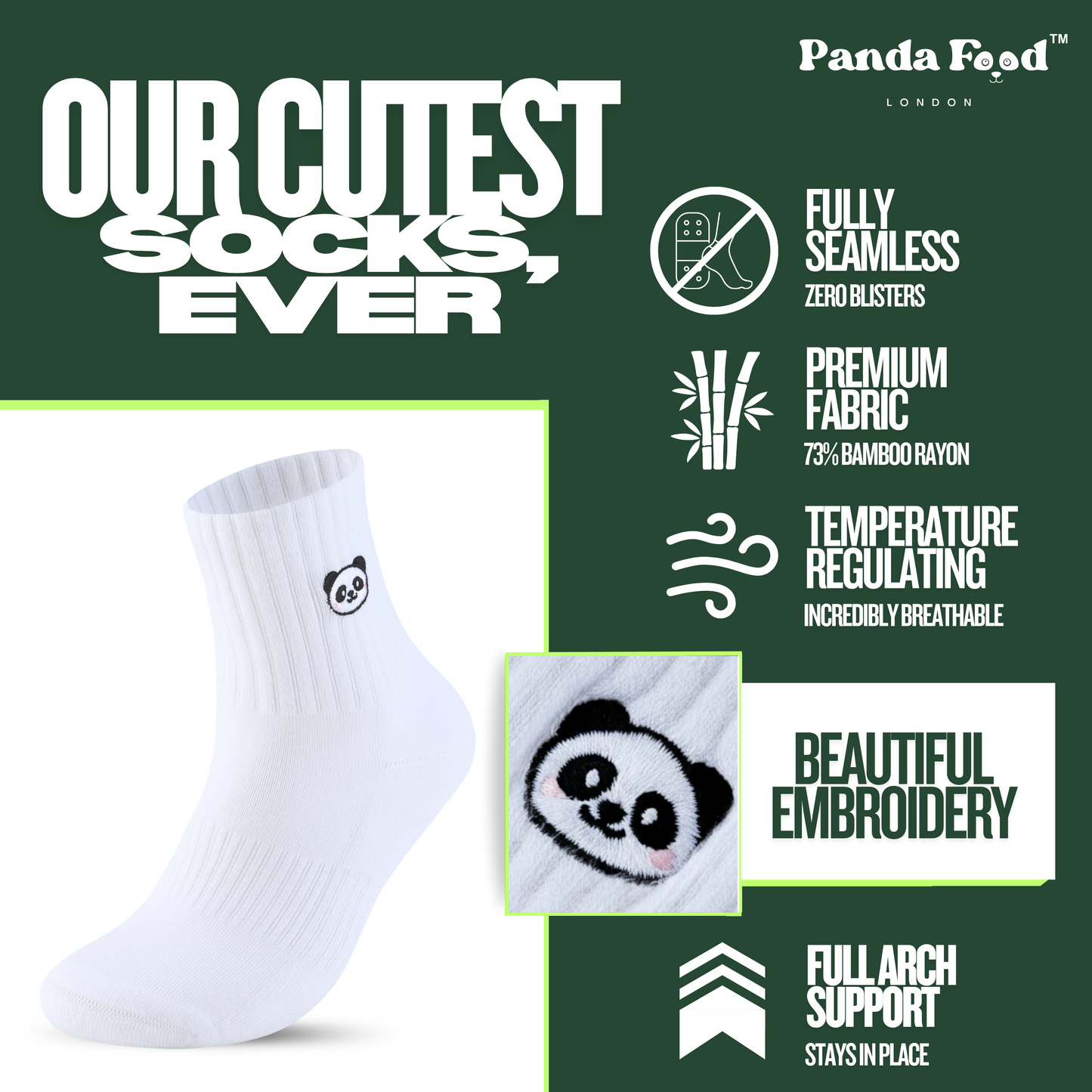 Bamboo Embroidered Animal Socks