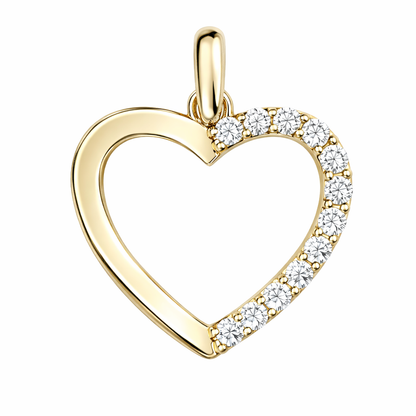 Cubic Zirconia Open Heart Pendant Necklace