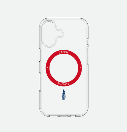 Slim Clear iPhone 16 Pro Case with Red MagSafe Ring - Big Ben | The Iconic Case
