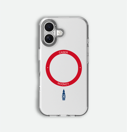 Slim Clear iPhone 16 Pro Case with Red MagSafe Ring - Big Ben | The Iconic Case