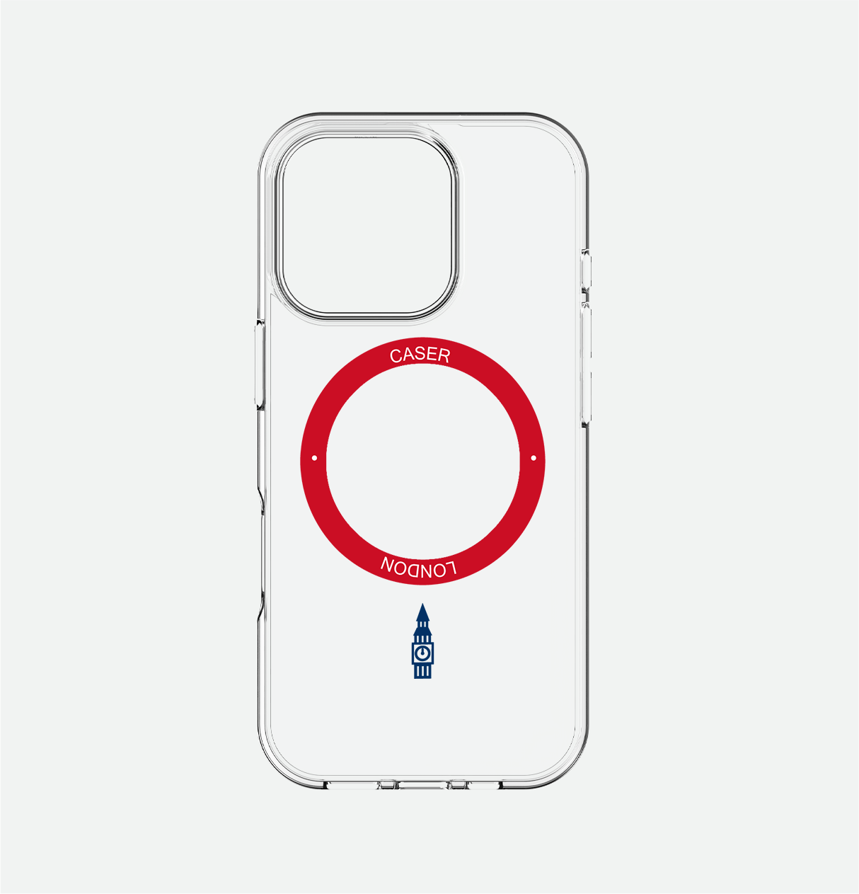 Slim Clear iPhone 16 Case with Red MagSafe Ring - Big Ben | The Iconic Case