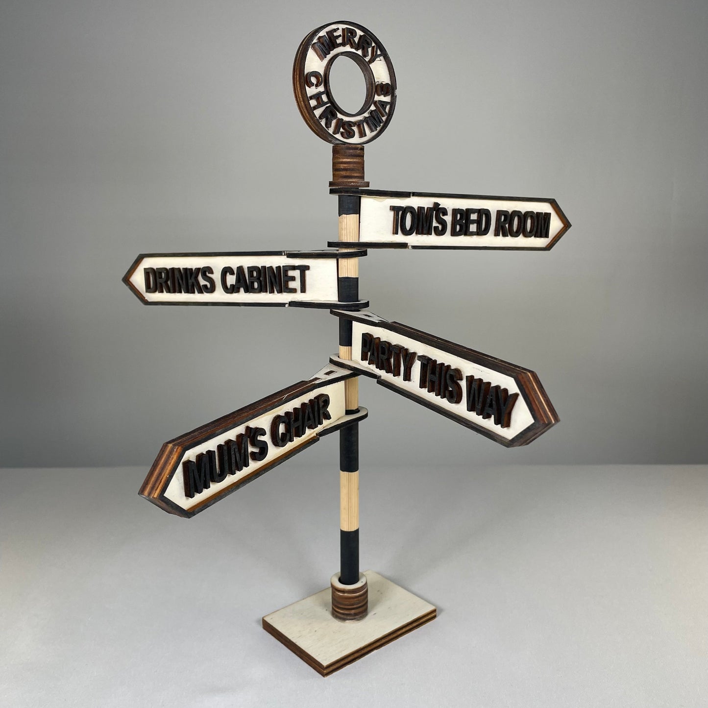 Christmas Direction Sign - Handmade Ornament