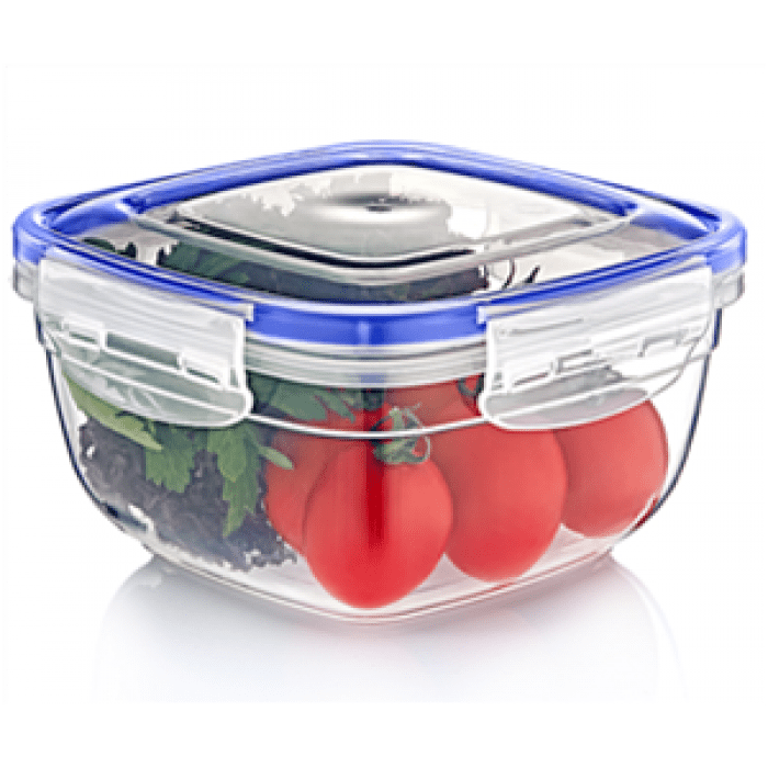 Square Clear Plastic Food Storage Container with Sealing Lid Keep Food Fresh Organized