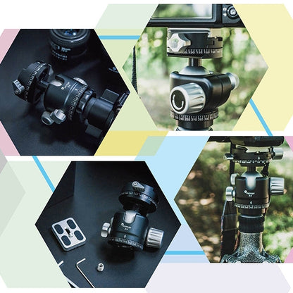 FITTEST X4 Low Center of Gravity High Locking Force Panoramic Ball Head with Quick Release Plate for DSLR & Digital Cameras, Load Max 10kg, YT040 X4