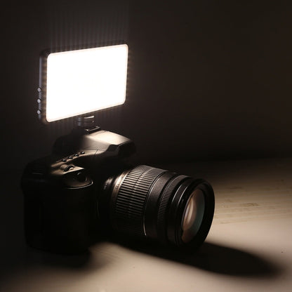 LED011S Pocket 180 LEDs Professional Vlogging Photography Video & Photo Studio Light with OLED Display & Cold Shoe Adapter Mount for Canon / Nikon DSLR Cameras, 180 LED