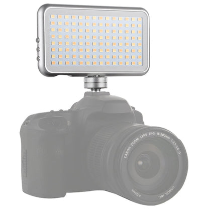 LED-013 Pocket 112 LEDs Professional Vlogging Photography Video & Photo Studio Light with OLED Display & Cold Shoe Adapter Mount for Canon / Nikon DSLR Cameras, 112 LED