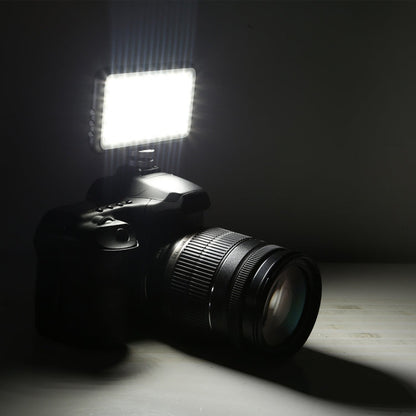 LED-013 Pocket 112 LEDs Professional Vlogging Photography Video & Photo Studio Light with OLED Display & Cold Shoe Adapter Mount for Canon / Nikon DSLR Cameras, 112 LED