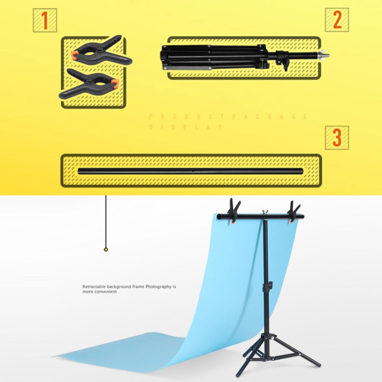 200x200cm T-Shape Photo Studio Background Support Stand Backdrop Crossbar Bracket Kit with Clips, No Backdrop, 200x200cm