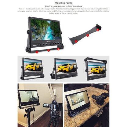 SEETEC P133-9HSD 1920x1080 13.3 inch Broadcast Level Full HD Media Film Camera Field Monitor, P133-9HSD