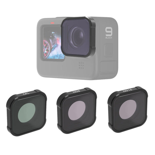 JSR KB Series CPL+ND8+ND16 Lens Filter for GoPro HERO13 Black /12 Black /11 Black /10 Black /9 Black, 3-in-1