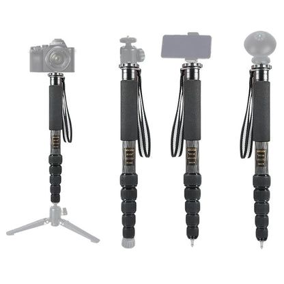 BEXIN P306C Portable Travel Outdoor DSLR Camera Carbon Fiber Monopod Holder, P306C