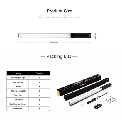LUXCeO Q508S Dual Color Temperature 1000LM Photo LED Stick Video Light Handheld LED Fill Light Flash Lighting Lamp, Q508S