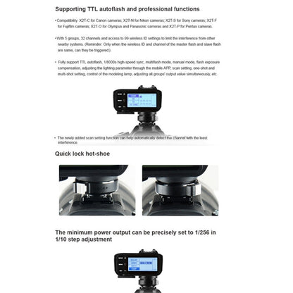Godox X2T-C E-TTL II Bluetooth Wireless Flash Trigger for Canon, X2T-C for Canon