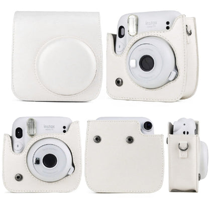 Solid Color Full Body Camera Leather Case Bag with Strap for FUJIFILM Instax mini 11