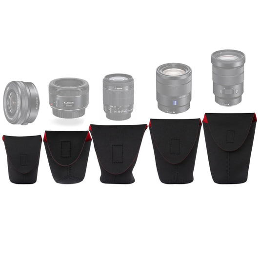 5 in 1 SLR Camera Lens Package Thickening Shockproof Neoprene Lens Storage Bag Sticky Deduction, 5 in 1