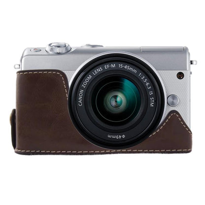 1/4 inch Thread PU Leather Camera Half Case Base for Canon EOS M100, For Canon EOS M100