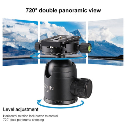 BEXIN RC294 Portable Collapsible Carbon Fiber Camera Tripod with K44 Panoramic BallHead, RC294+K44