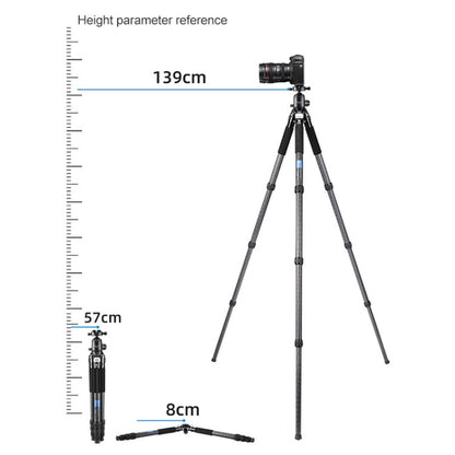 BEXIN RC334 Portable Collapsible Carbon Fiber Camera Tripod, RC334