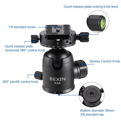 BEXIN RC334 Portable Collapsible Carbon Fiber Camera Tripod, RC334