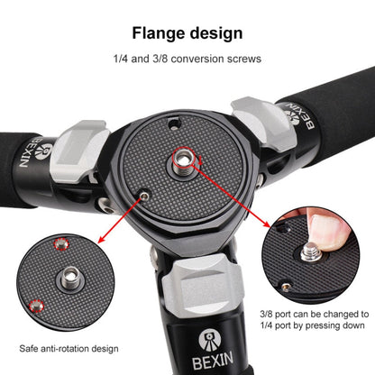 BEXIN RC334 Portable Collapsible Carbon Fiber Camera Tripod with K44 Panoramic BallHead, RC334+K44