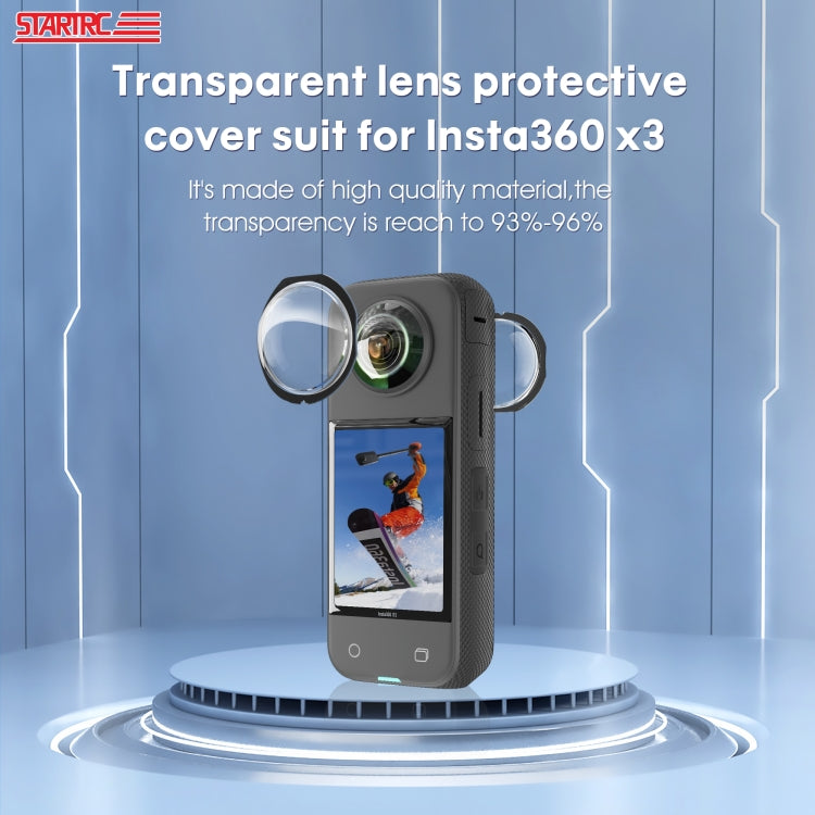 For Insta360 X3 STARTRC Lens Guard PC Protective Cover, For Insta360 X3 Lens Guard