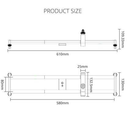 YELANGU YLG0119A 60cm Splicing Slide Rail Track + Trolley Rail Buckle for SLR Cameras / Video Cameras, 60cm Rail Track + Rail Buckle