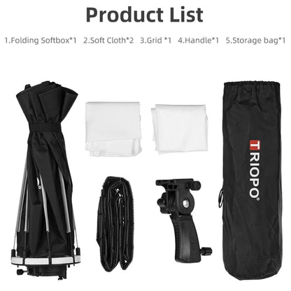 TRIOPO KS55 55cm Speedlite Flash Octagon Parabolic Softbox Diffuser with Bracket Mount Handle, KS55