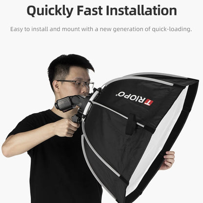 TRIOPO KS55 55cm Speedlite Flash Octagon Parabolic Softbox Diffuser with Bracket Mount Handle, KS55