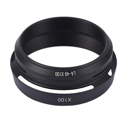 49mm Metal Vented Lens Hood for Fujifilm X100, LA-49 X100 (Black), LA-49 X100 (Silver)