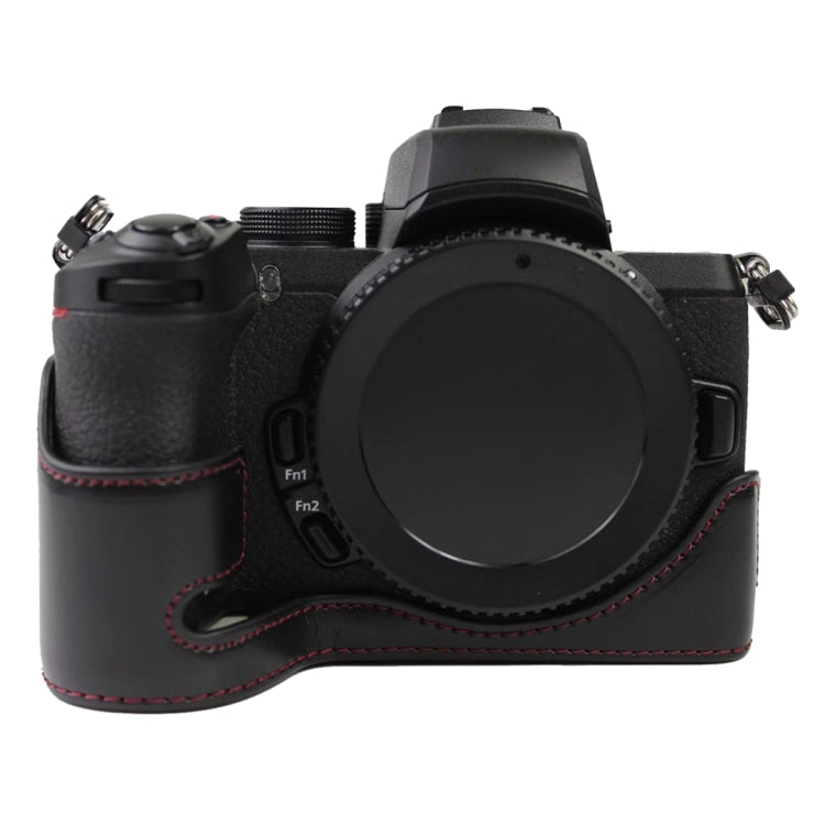 1/4 inch Thread PU Leather Camera Half Case Base for Nikon Z50, For Nikon Z50