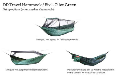 DD Travel Hammock / Bivi Olive Green