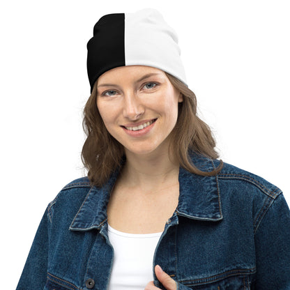 Half Black Half White - Beanie