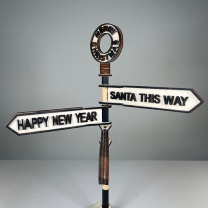 Christmas Direction Sign - Handmade Ornament