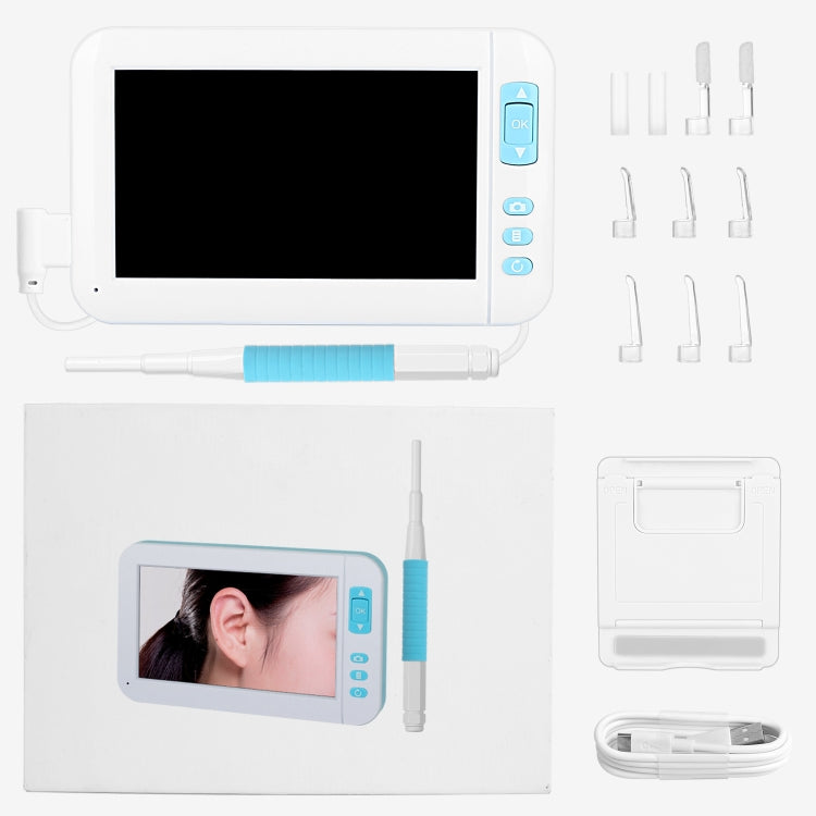 C01 4.3 Inch Screen Display HD1080P Visual Earspoon Endoscope with 6 LEDs, Diameter:3.9mm, C01 3.9mm
