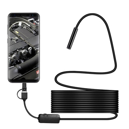 Y101 8mm Spiral Head 3 In 1 Waterproof Digital Endoscope Inspection Camera, Length: 5m Flexible Cable, Length: 5m Flexible Cable