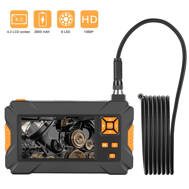 P30 8mm IP67 Waterproof 4.3 inch HD Portable Endoscope Snake Tube Industrial Endoscope, Cable Length: 1m, 1m