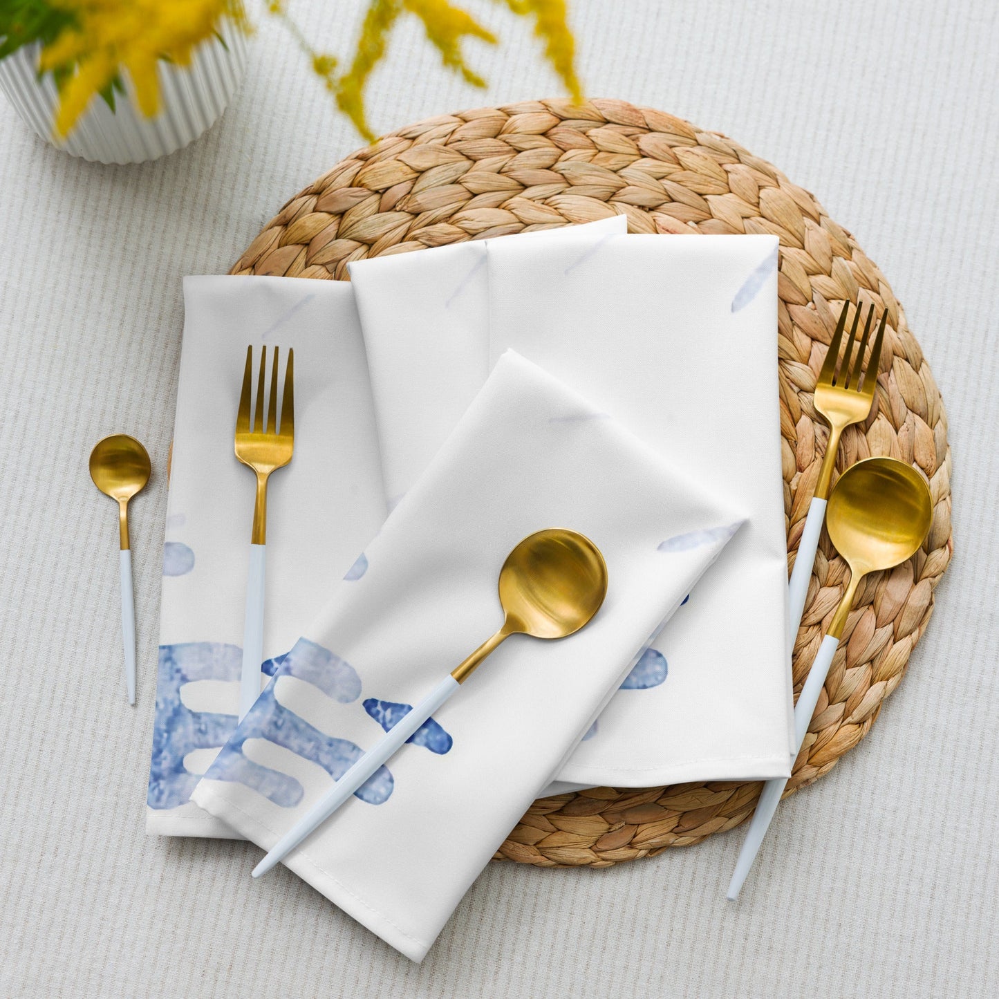Watercolour Blue Splash - Cloth Napkin Set