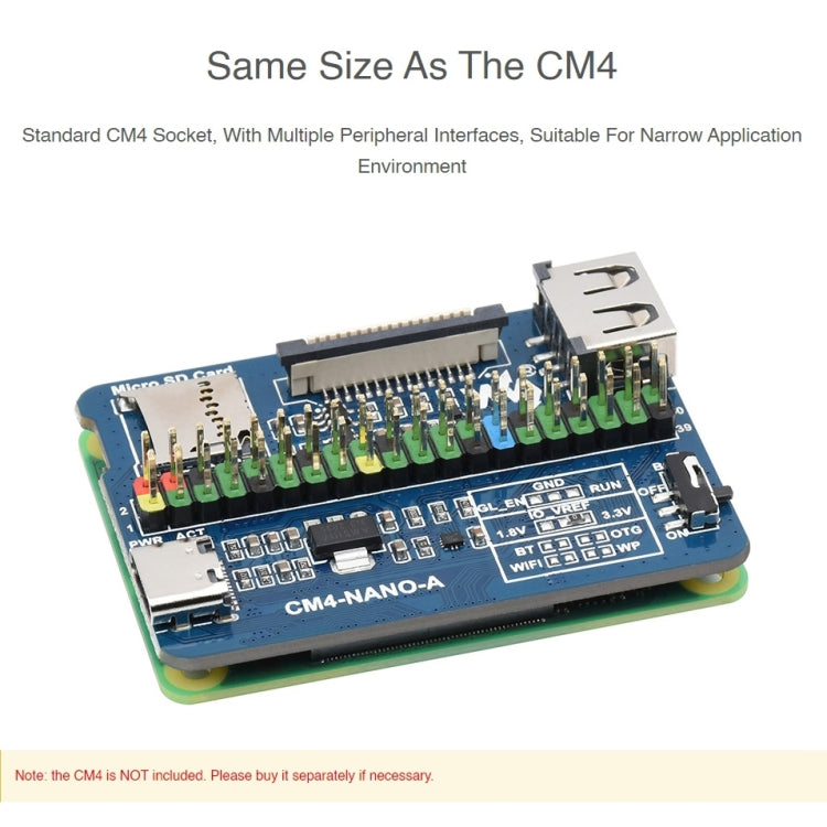 Waveshare Nano Base Board A for Raspberry Pi CM4, Nano Base Board A