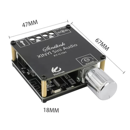 XY-C15H 20W Dual Channel HIFI Bluetooth 5.0 Stereo Digital Audio Power Amplifier Board with Shell, with Shell