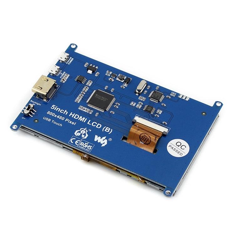 WAVESHARE 5 Inch HDMI LCD (B) 800x480 Touch Screen  for Raspberry Pi Supports Various Systems, 5 Inch HDMI LCD (B)