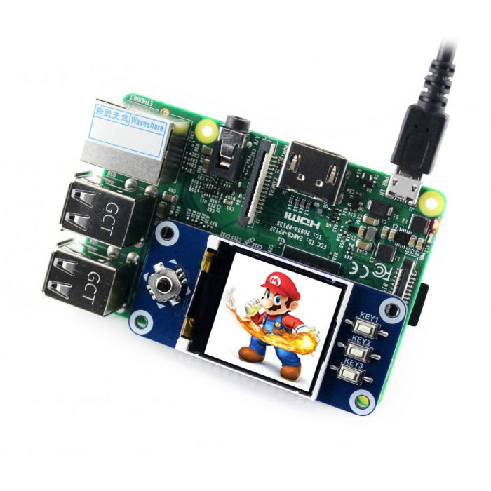 WAVESHARE 128x128 1.44inch LCD Display HAT for Raspberry Pi, 1.44inch LCD HAT