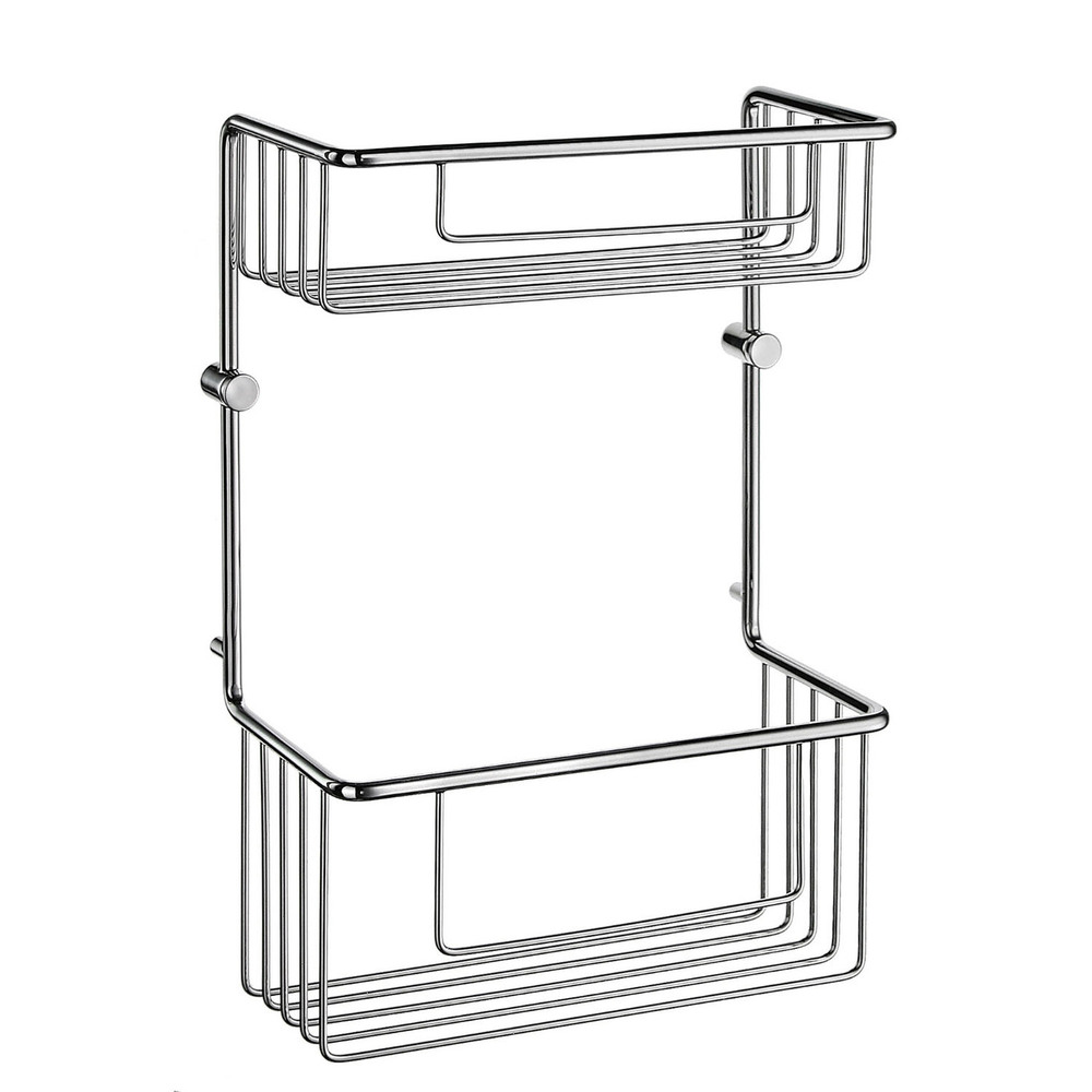 Smedbo Sideline Polished Chrome Double Shower Basket Two-Tier