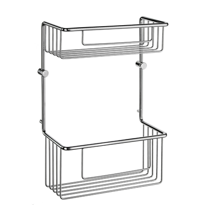 Smedbo Sideline Polished Chrome Double Shower Basket Two-Tier