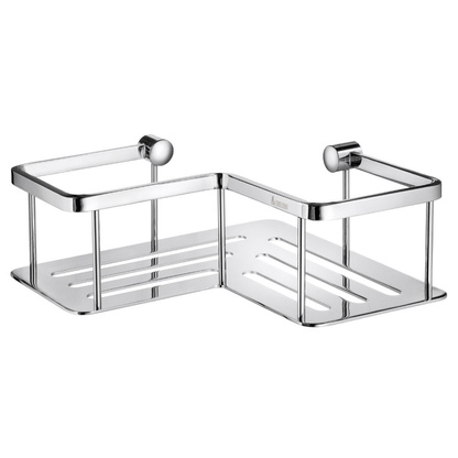Smedbo Sideline L-Shape Corner Shower Basket Solid Tray Polished Chrome