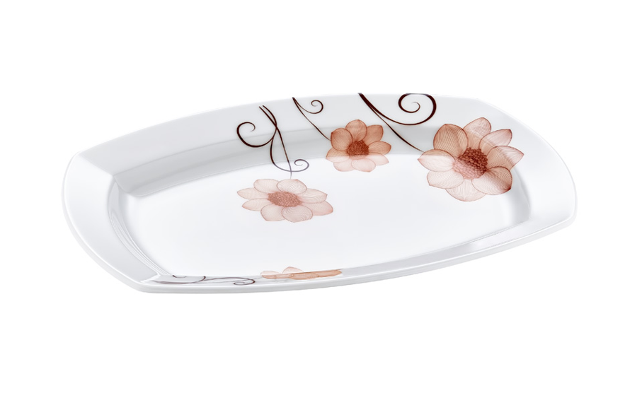 Elegant Melamine Oval Service Tray Dinner Plate 18 x 26 cm
